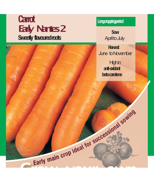 Carrot Early Nantes 2 Vegetable Seeds